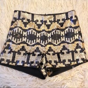 H&M Divided high waisted sequin shorts size 8